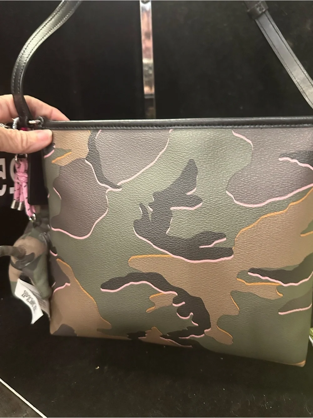 Coach # 259 Women’s Camo/ Pink Outline  File Crossbody Bag
